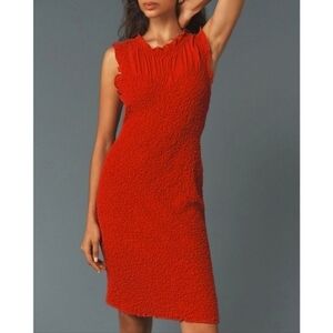 NWT Anthropologie Ruffle trim textured stretch mini dress size medium